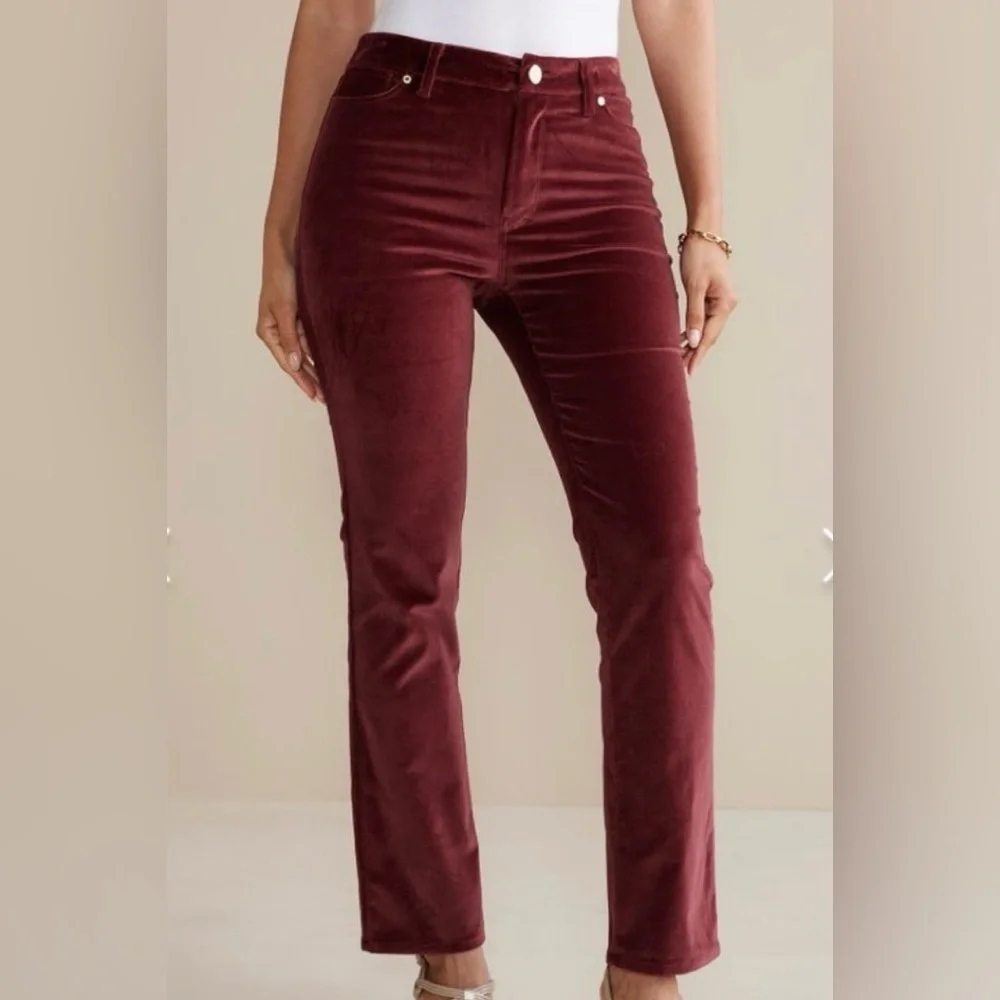 Soft Surroundings Velvet Straight Leg Pants Size 18T